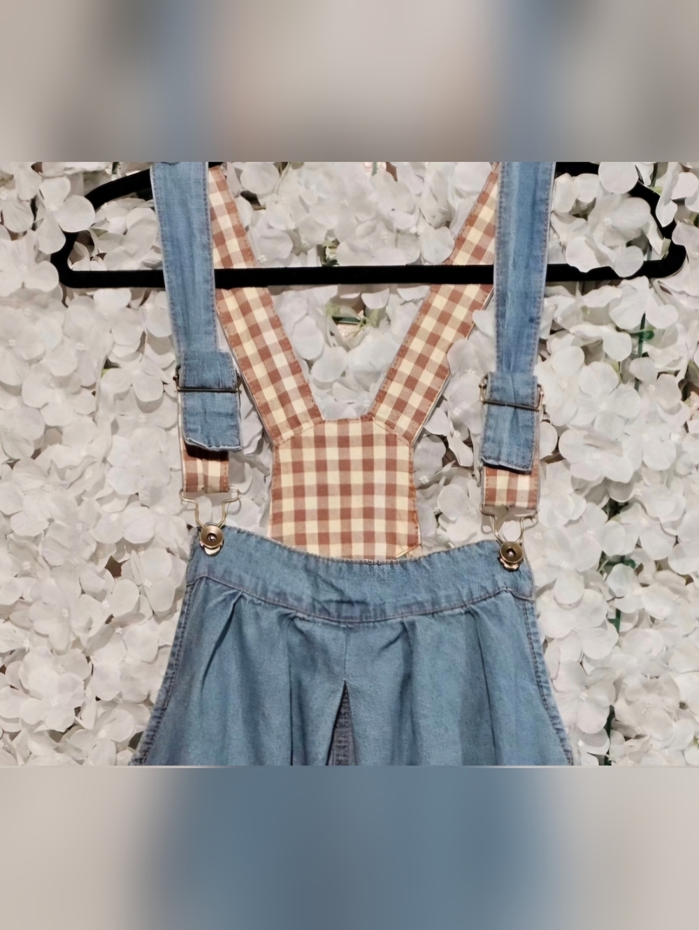 Vintage Boho Embroidered Denim Overalls Wide Leg - Picture 2 of 4